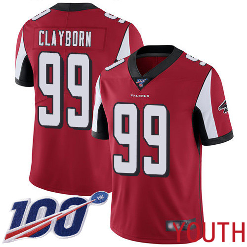 Atlanta Falcons Limited Red Youth Adrian Clayborn Home Jersey NFL Football #99 100th Season Vapor Untouchable->youth nfl jersey->Youth Jersey